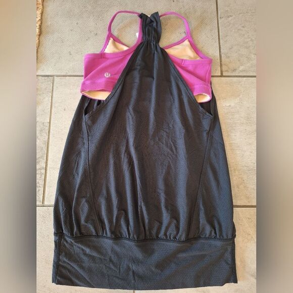 lululemon black pink top size 4 - Picture 2 of 4